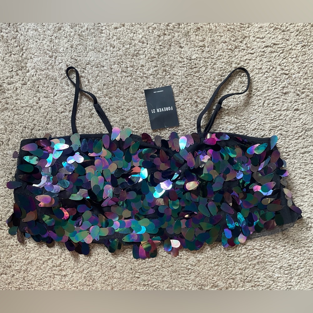 Forever 21 sparkle bandeau tank top NWT size medium